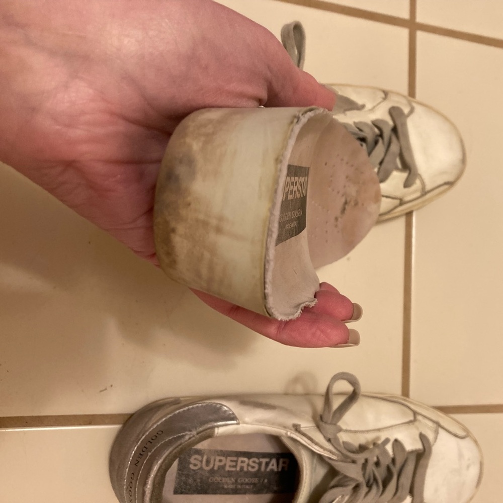 Golden Goose White and Gray Sneakers - Picture 4 of 8